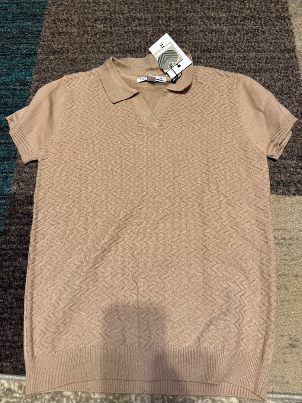 Threadbare Boys Short-Sleeve Knit Polo Top - Beige